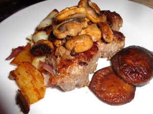 NEWPORTS on The PLATE With MUSHROOMS & ROAST POTATOES ... 